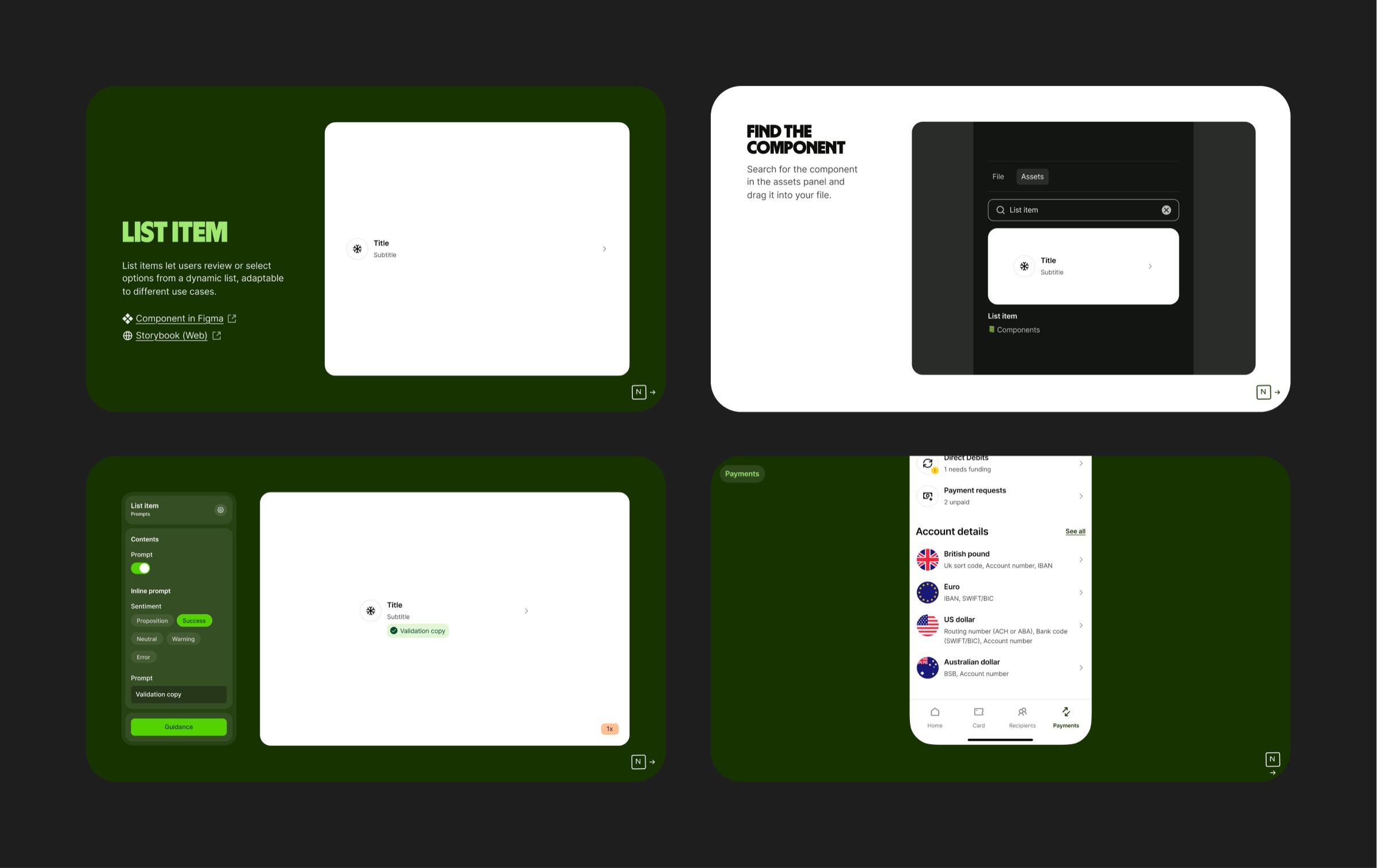Component documentation