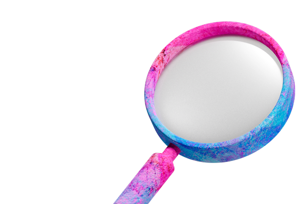 Magnifying glass symbolising scale