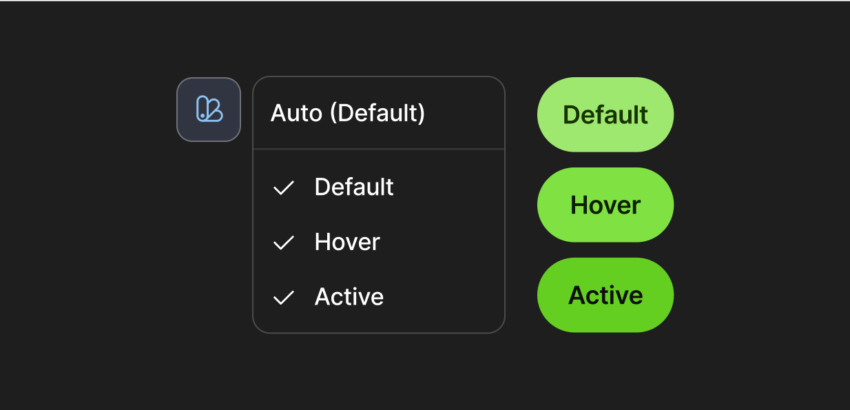 Button state token example