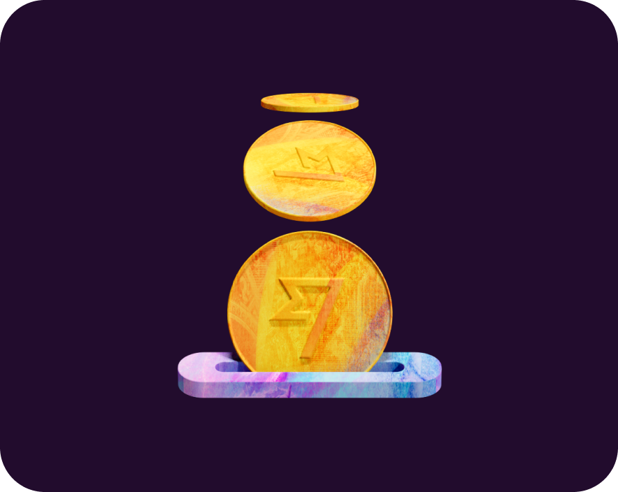 Rebranded 3D illustration of coins