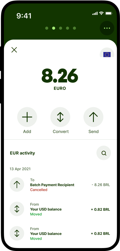 Ragged edge mobile transaction details